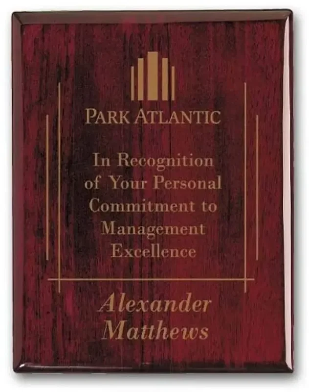 Custom Engraved Rosewood Plaque for Corporate Recognition — view 5