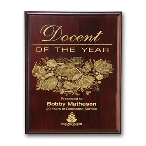 Mahogany Walnut Wall Plaque with Direct Laser Engraving