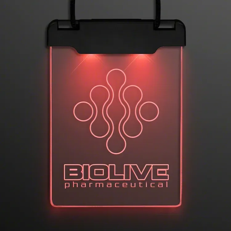 Laser Engraved Space Glow Light Badge Necklace