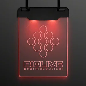 Laser Engraved Space Glow Light Badge Necklace