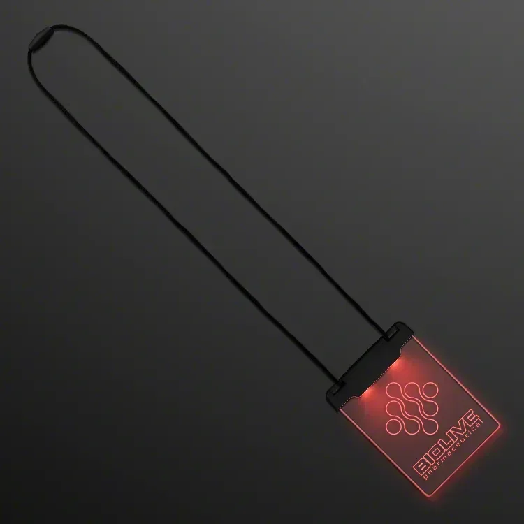 Laser Engraved Space Glow Light Badge Necklace — view 2