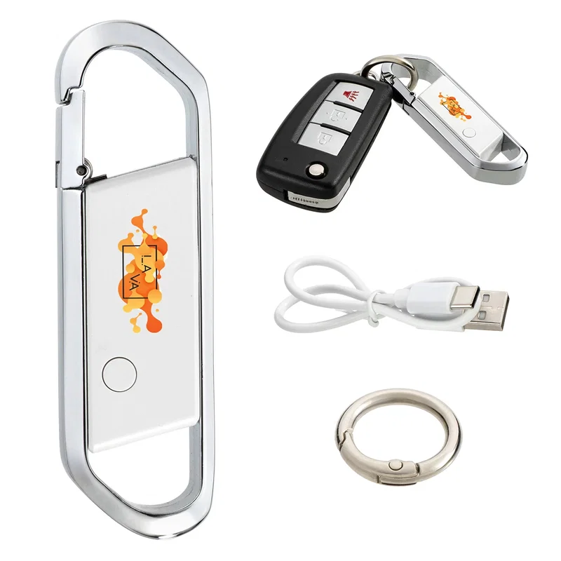 Custom Latitude Anti-Lost Tracker Keyring, front view of the branded tracker keyring