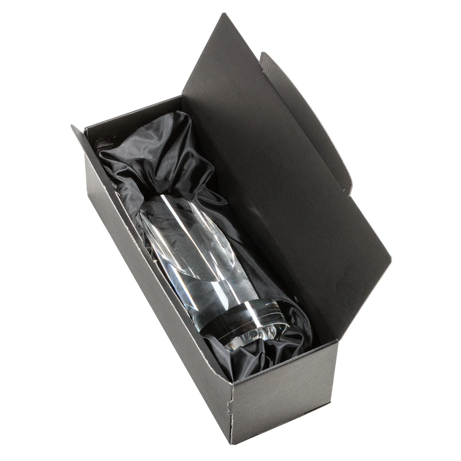 Custom Optical Crystal Oval Pillar Award on Round Base, awards for retirement presentations
