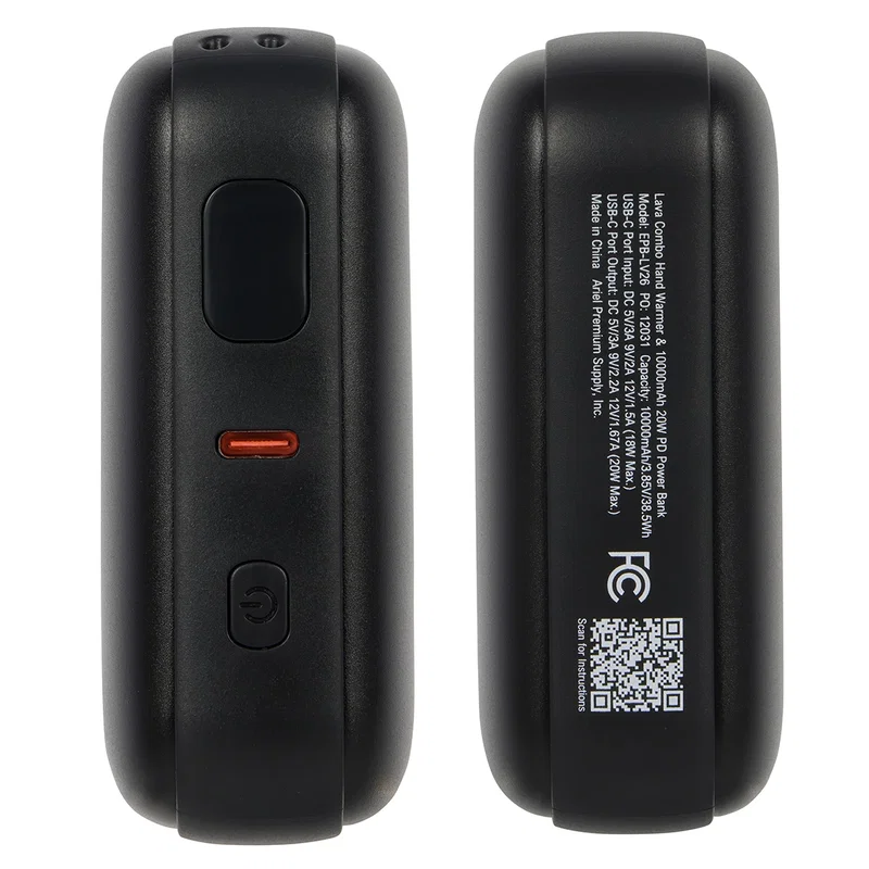 Close-up of the Lava Combo Hand Warmer's logo imprint area
