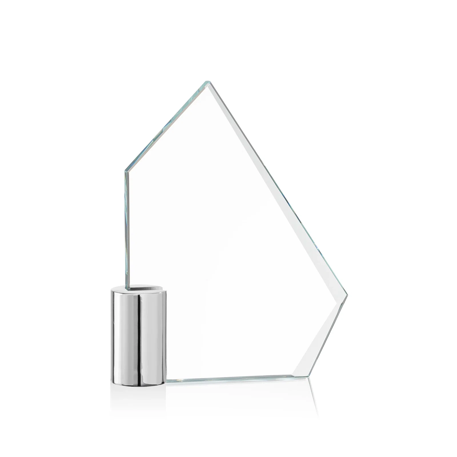 Custom Starfire Crystal Award with a One-Sided Slant, metal awards for volunteer appreciation