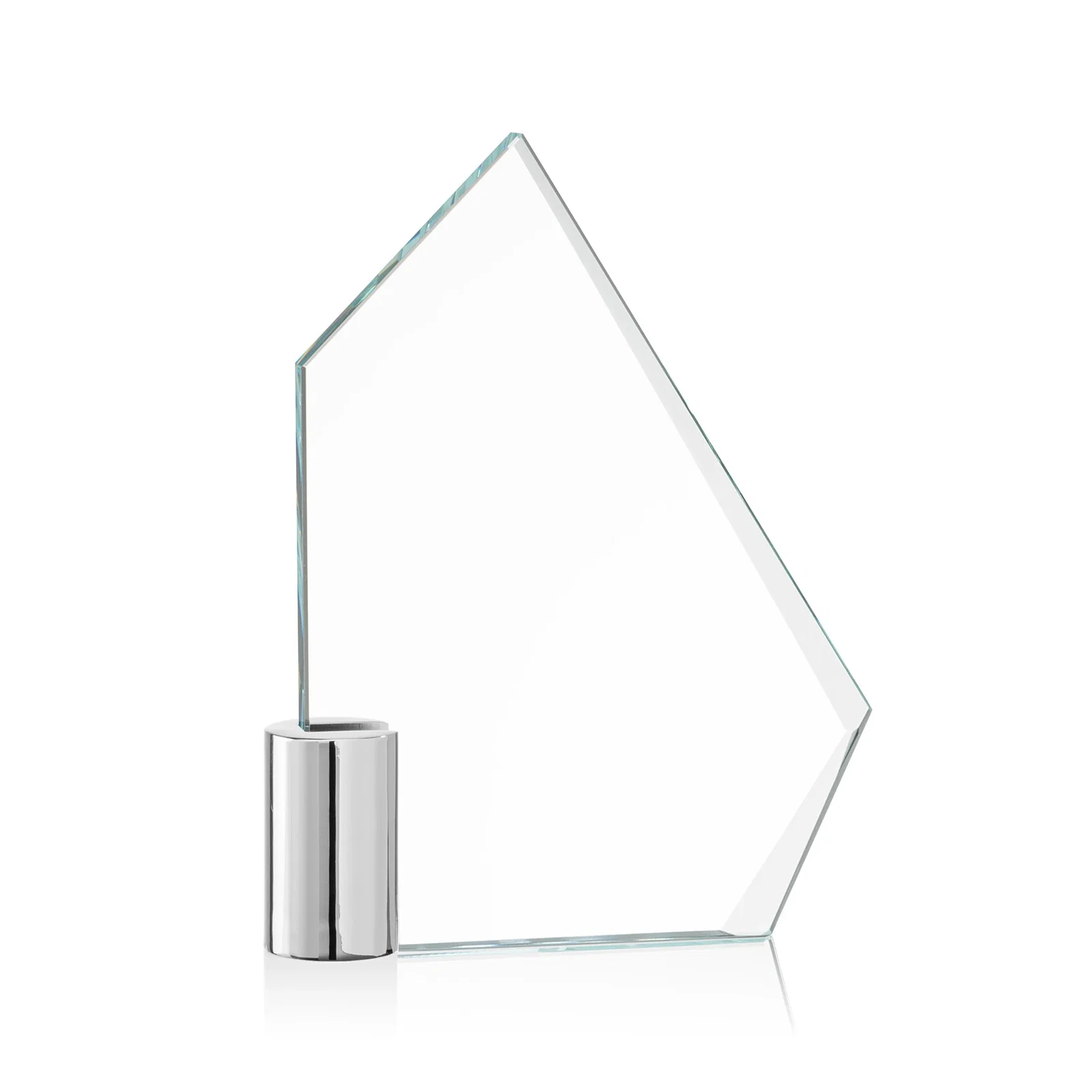 Custom Starfire Crystal Award with a One-Sided Slant, metal awards for dealer and partner awards