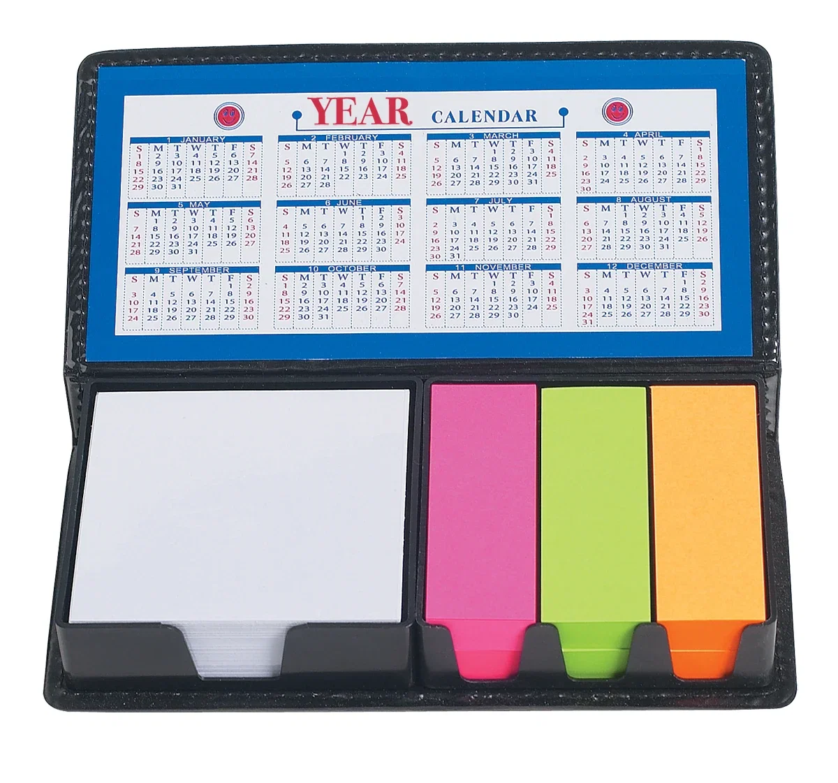 Cover opened to reveal the note pads inside