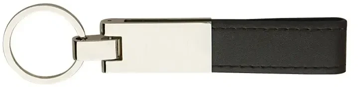 Customized Leather & Silver Keyring — view 3