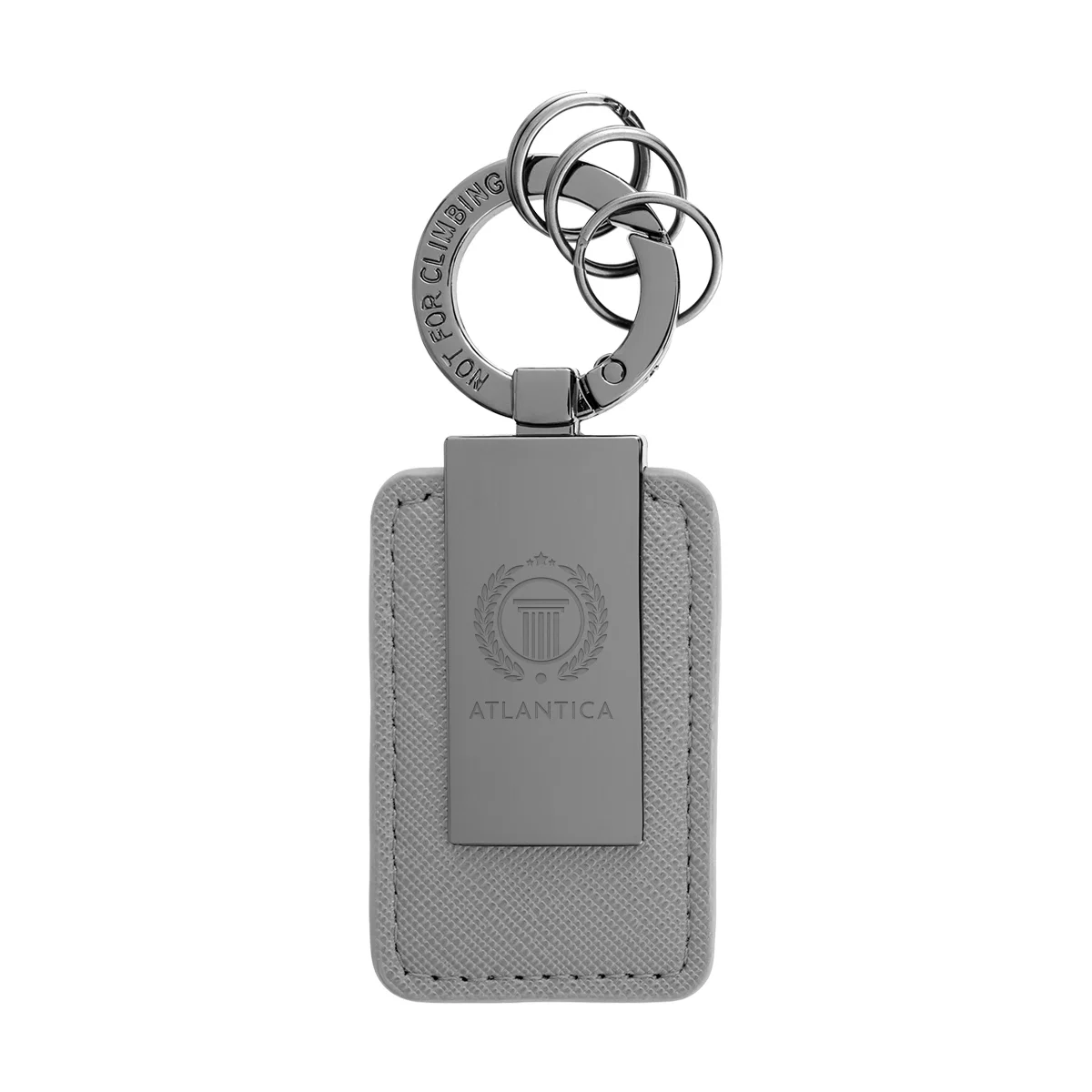 Black version hanging from a set of keys