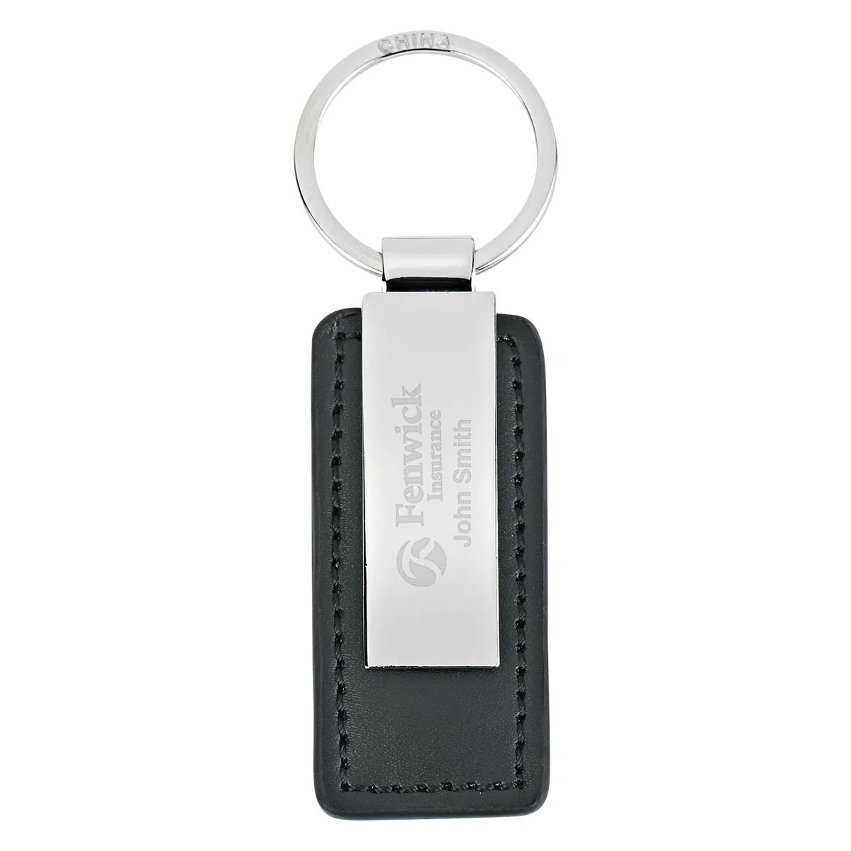Reverse side of the slim leather-look fob