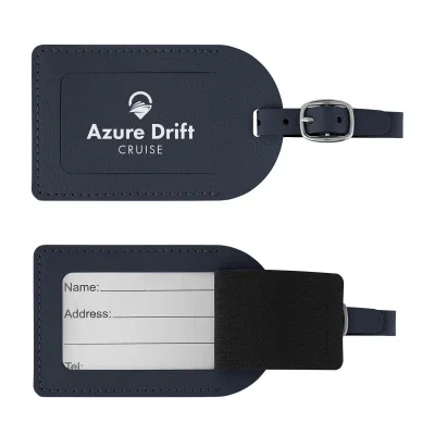 Navy version attached to a suitcase handle