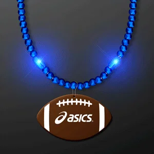 LED Bead Necklace with Football Medallion — view 4