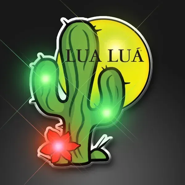 LED Cactus Flashing Lights Pin — view 2