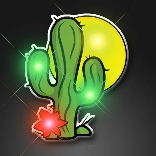 LED Cactus Flashing Lights Pin — view 4