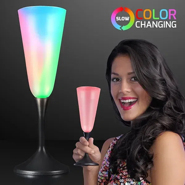 LED Champagne Glass with Classy Black Base — view 2