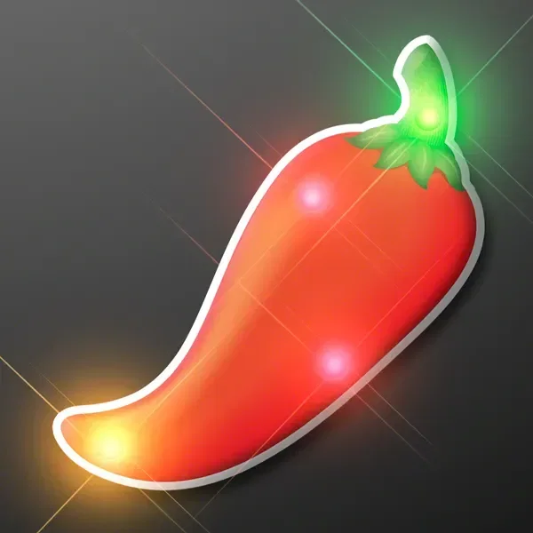 LED Chili Pepper Blinky Light Pins — view 3