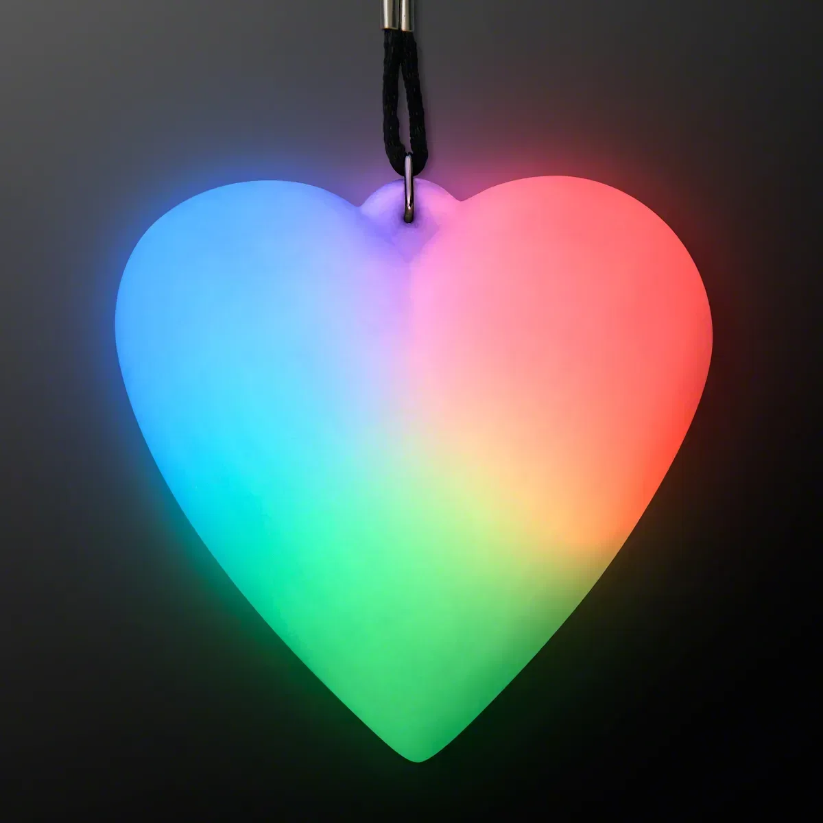 LED Deco Heart Necklace on Black Lanyard — view 2
