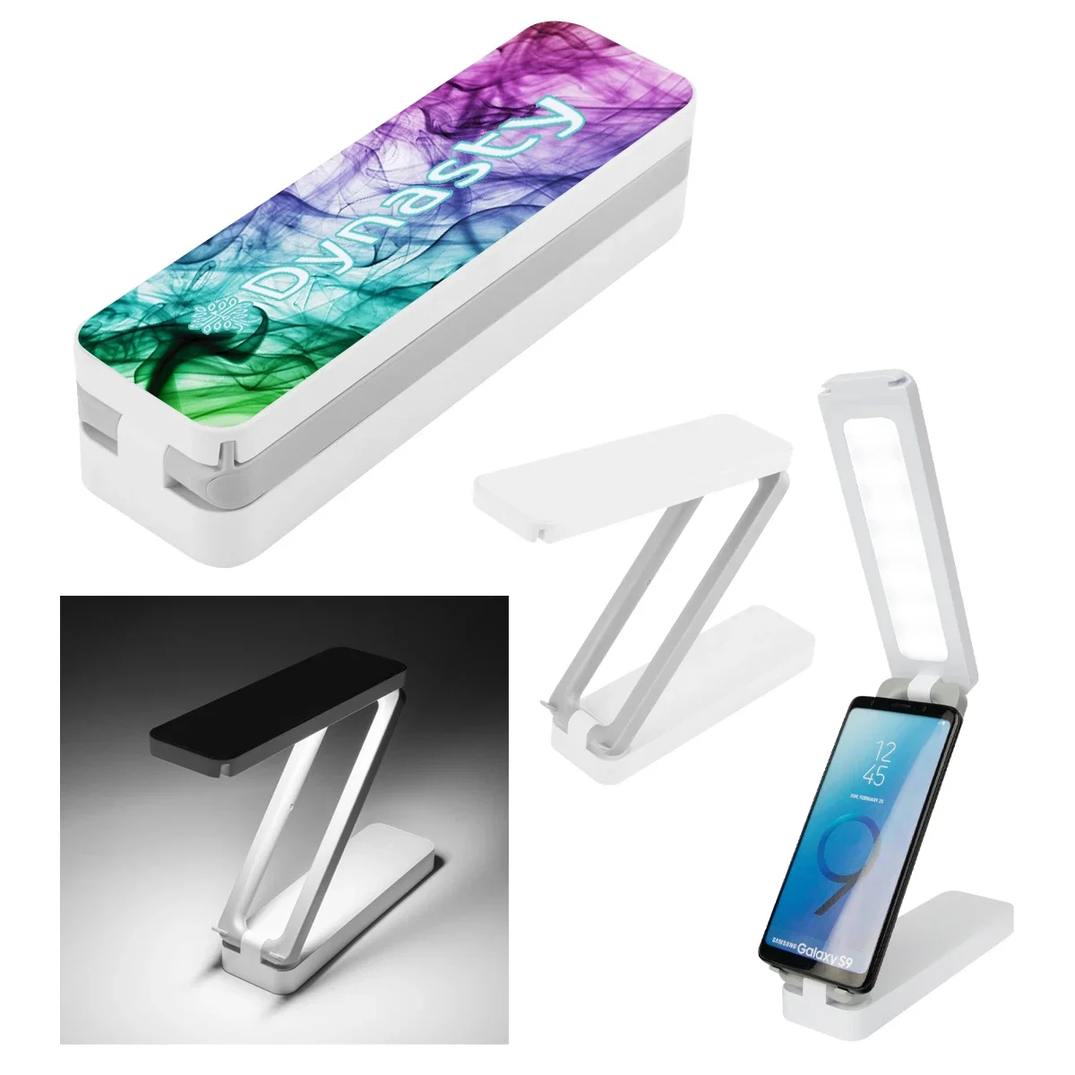 Phone resting in the cradle at the base