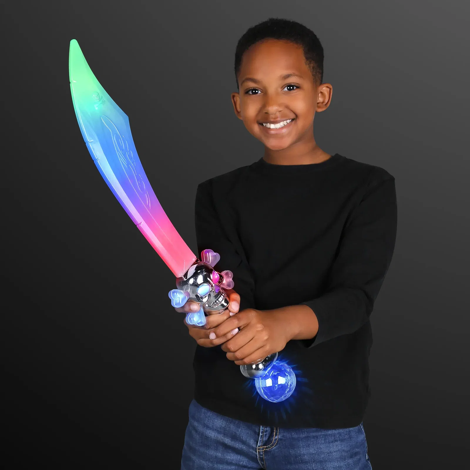 LED Flashing Curved Pirate Sword — view 3
