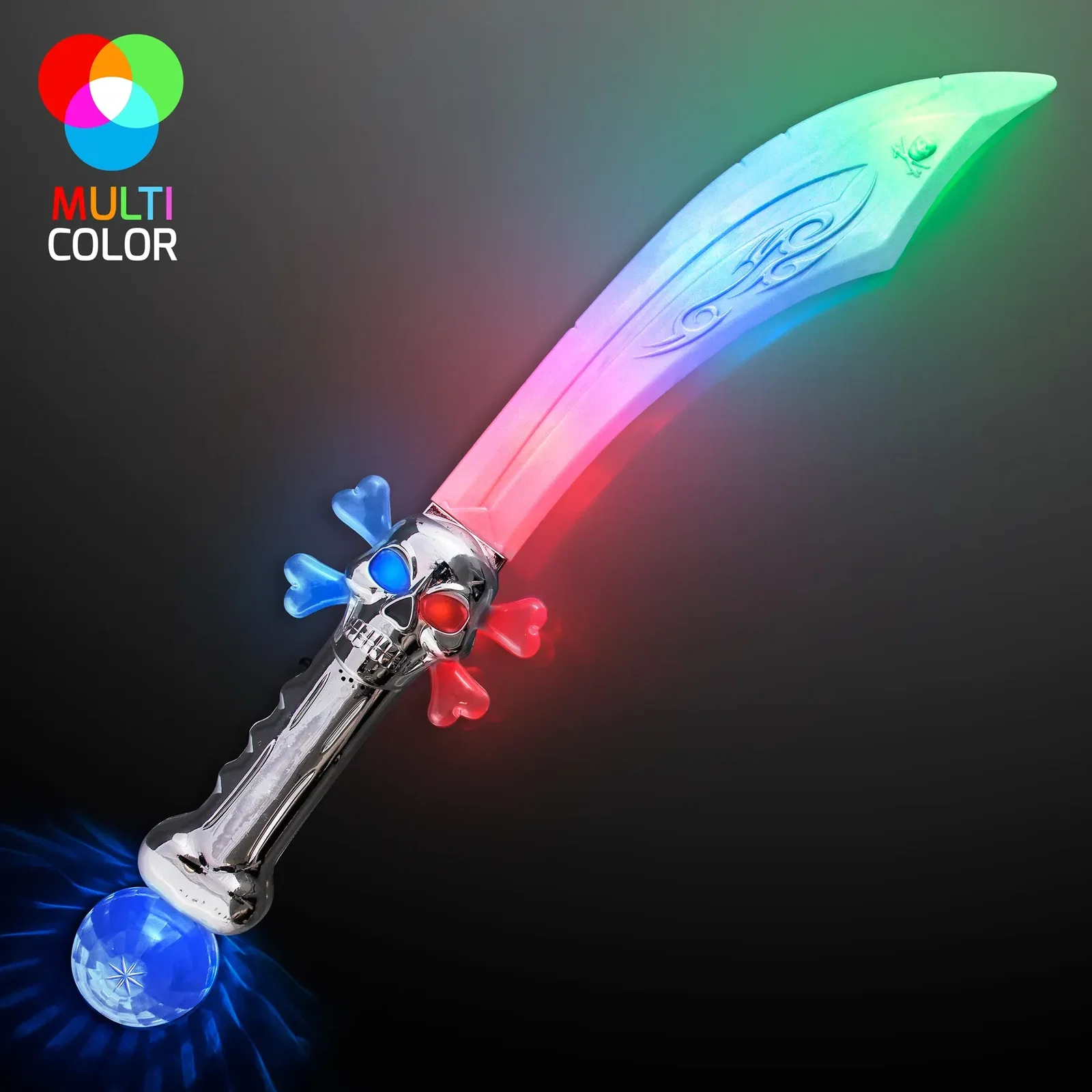 LED Flashing Curved Pirate Sword — view 4