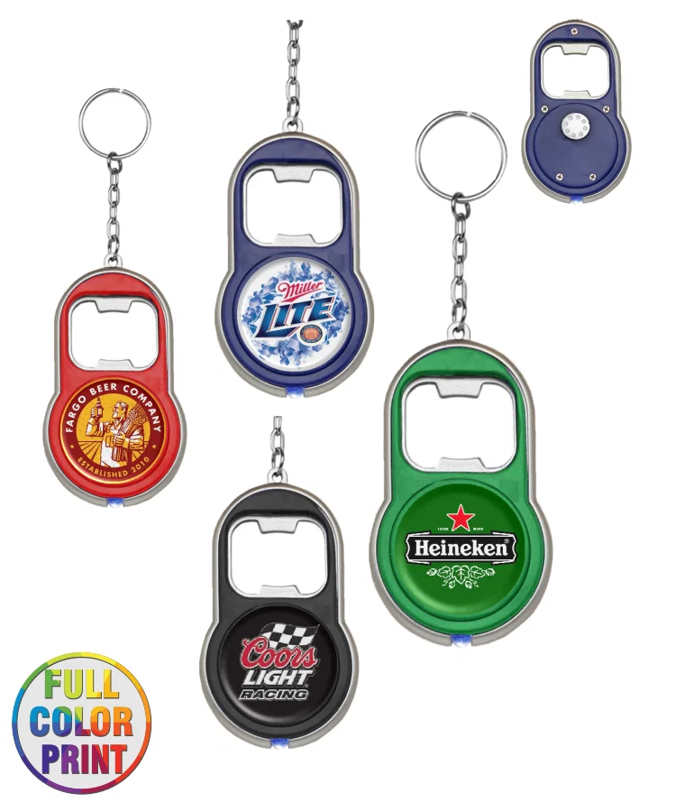 LED Flashlight Keychain with Built-in Bottle Opener — view 2