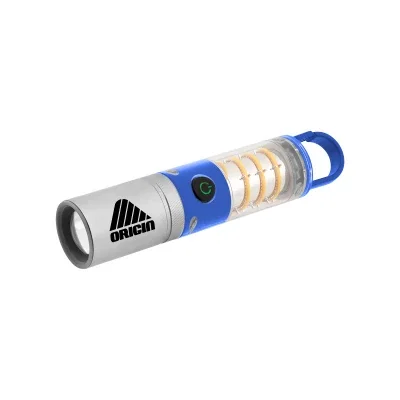 Royal blue version of the dual-function camp light, standing upright