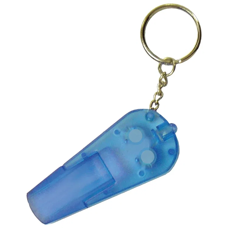 LED Light & Whistle Keychain. Dual-function LED light and whistle keychain for campus safety giveaways, view 3