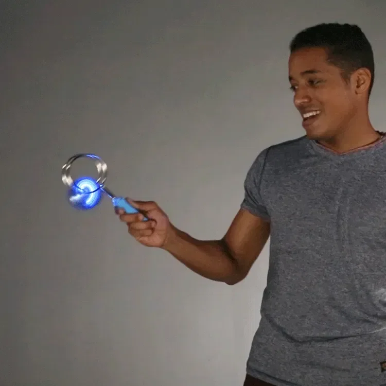 LED Magnetic Gyro Wheel, Light Spinner Toy in use