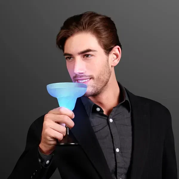 LED Margarita Glass with Classy Black Base — view 2