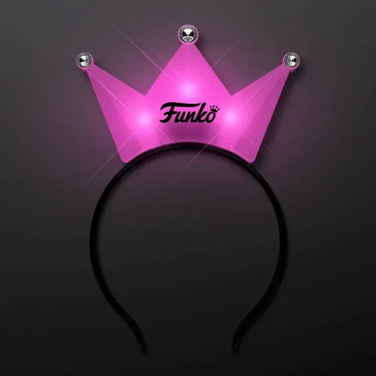 LED Pink Crown Tiara Headbands, Princess Party Favors — view 1