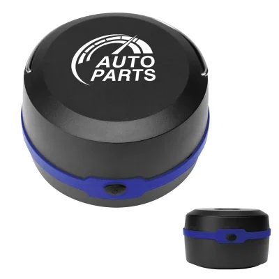 Collapsible lantern in royal blue viewed from the side