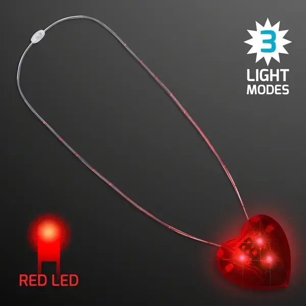 LED Red Heart Light Necklace — view 2