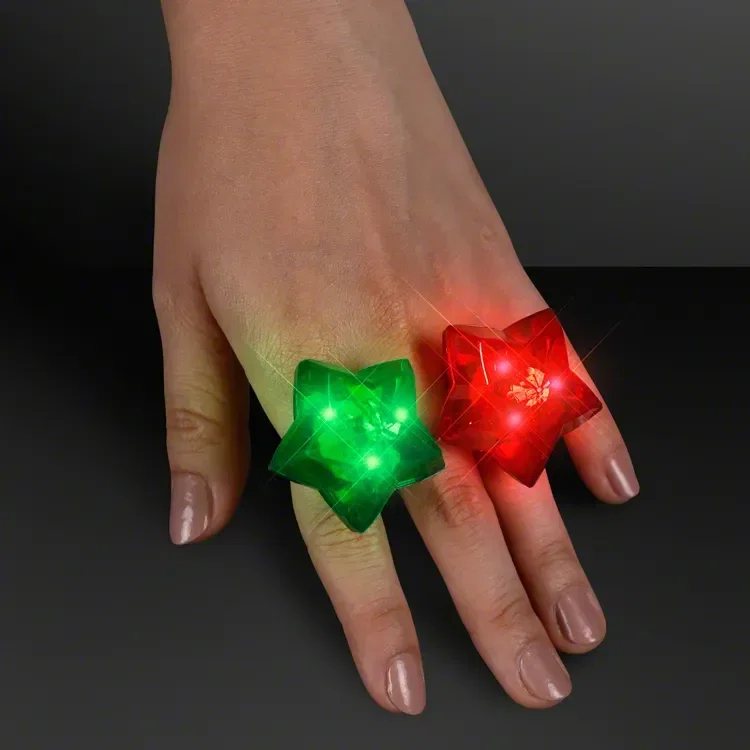 LED Sparkling Stars Christmas Rings, Assorted Colors — view 4