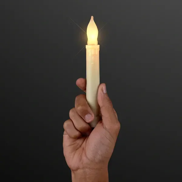 LED Taper Candles, Flickering Amber Light — view 3