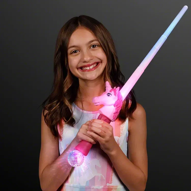 LED Unicorn Sword Expandable Saber held in hand