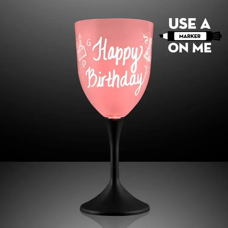 LED Wine Glass with Classy Black Base — view 2