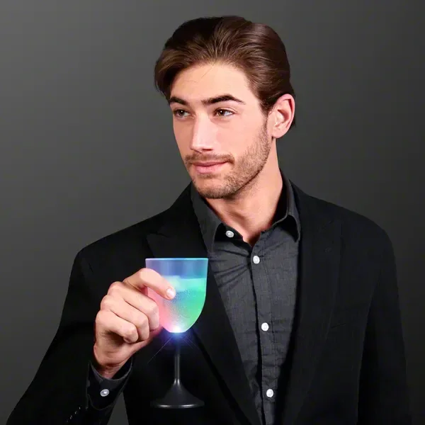 LED Wine Glass with Classy Black Base — view 3