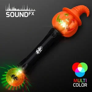 LED Witchy Pumpkin Wand with Sound & Lights