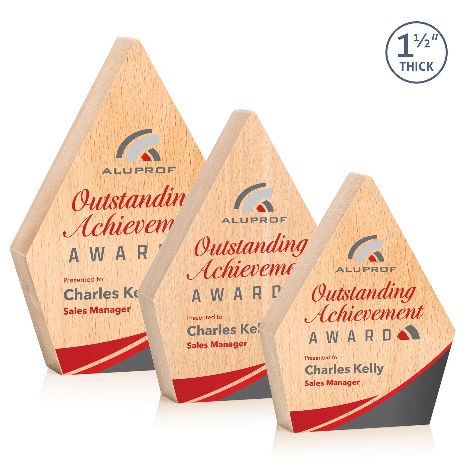 Custom Beechwood Diamond Award for volunteer appreciation