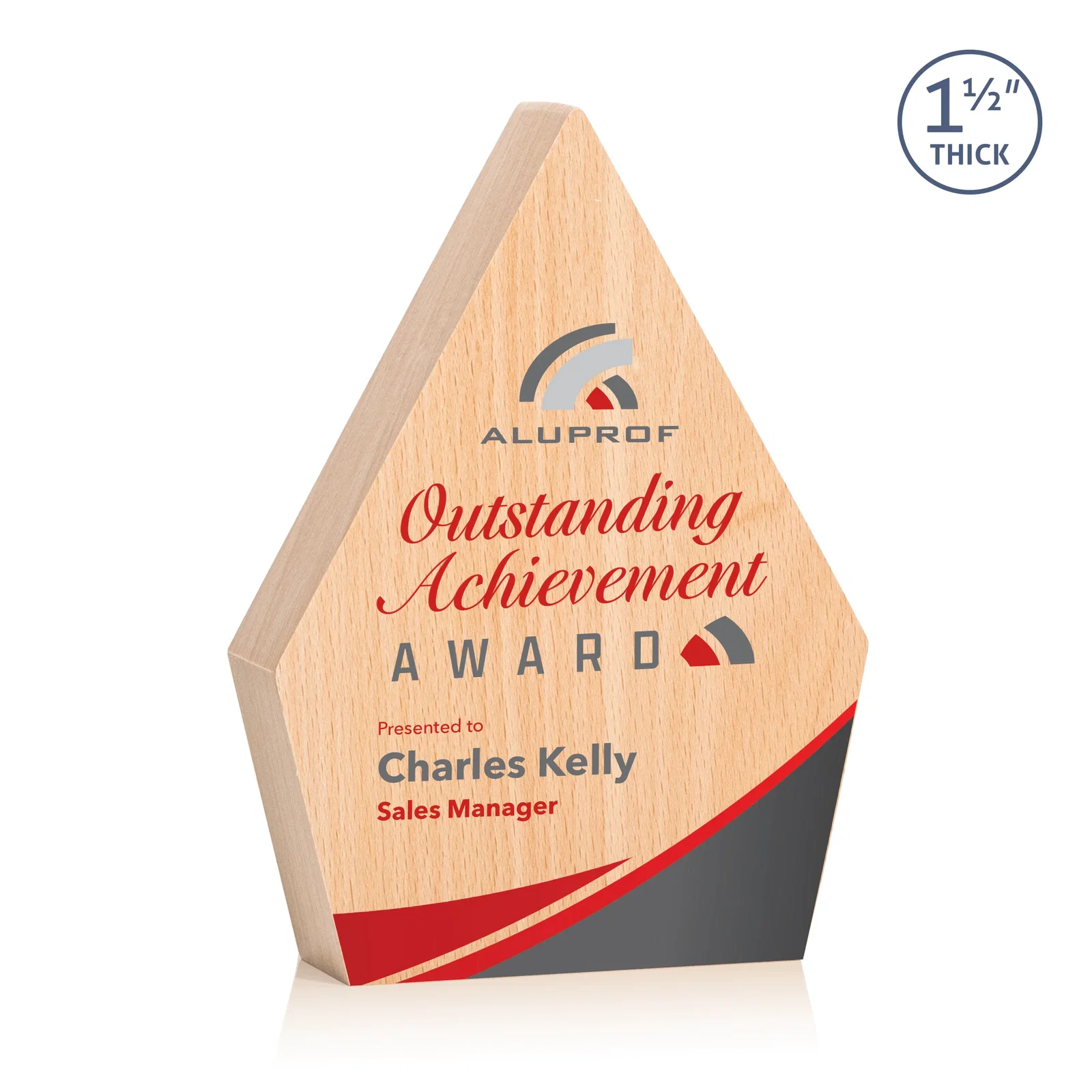 Custom Beechwood Diamond Award for company anniversary events
