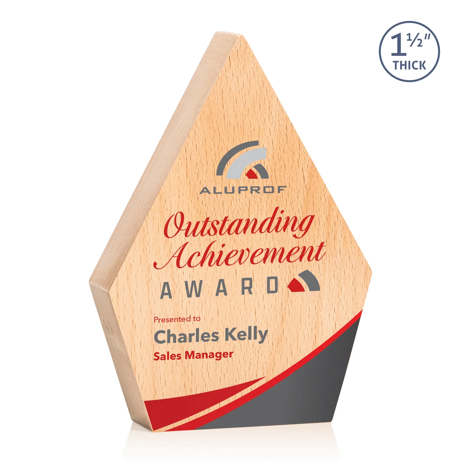 Personalized Beechwood Diamond Award for employee recognition