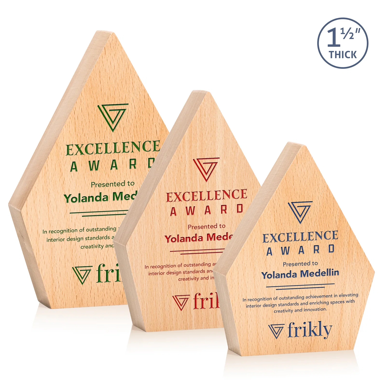 Custom Beechwood Diamond Award for team milestone celebrations