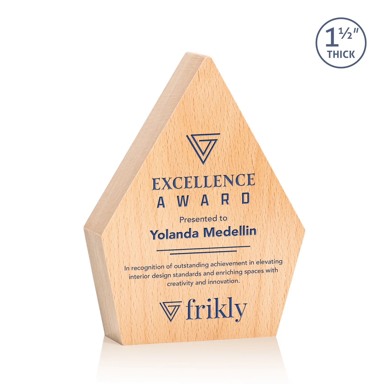Custom Beechwood Diamond Award for donor appreciation