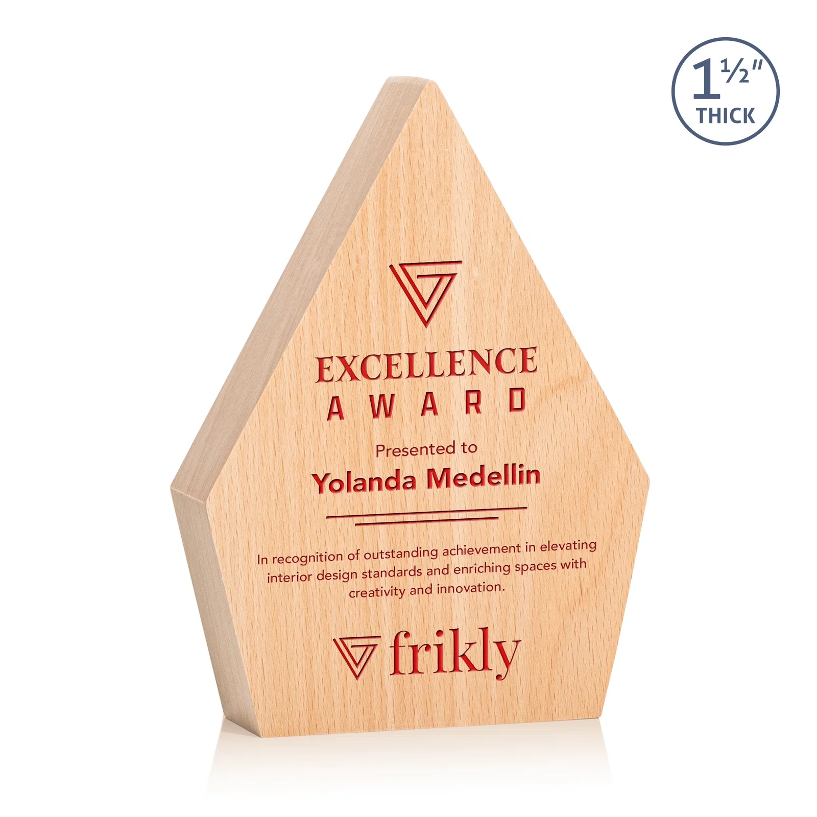 Custom Beechwood Diamond Award for graduation ceremonies