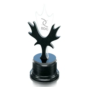 Starfire and Granite Leaf Trophy on Oak Base