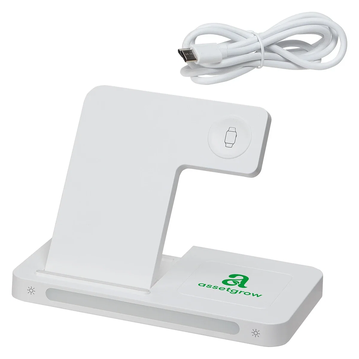 Side profile of the custom Legion 3-in-1 Charging Station with Ambient Lamp