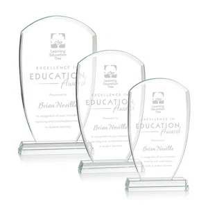 Starfire Crystal Arch Award With Curved Sides and Pointed Corners