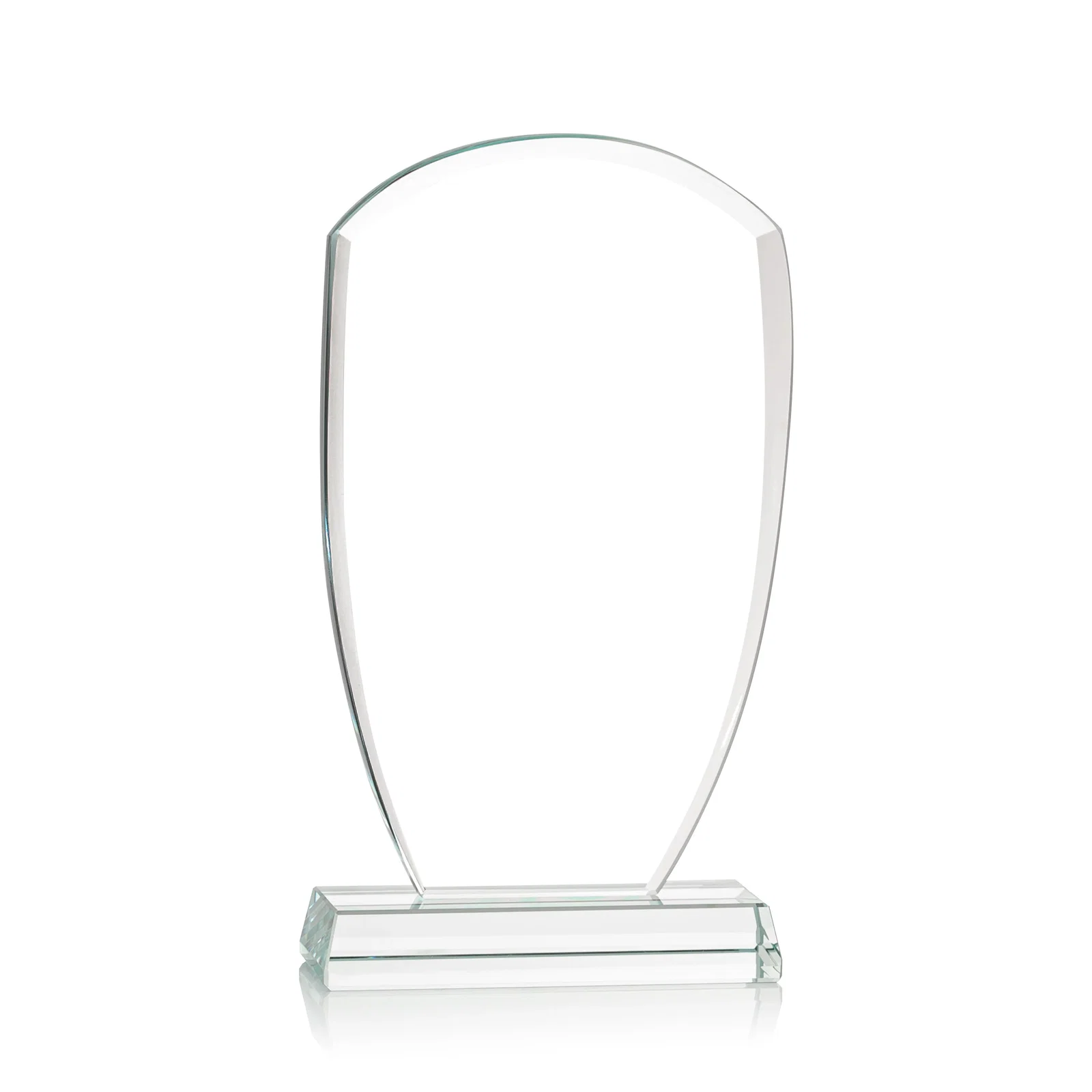 Custom Starfire Crystal Arch Award With Curved Sides and Pointed Corners, awards for safety achievement programs
