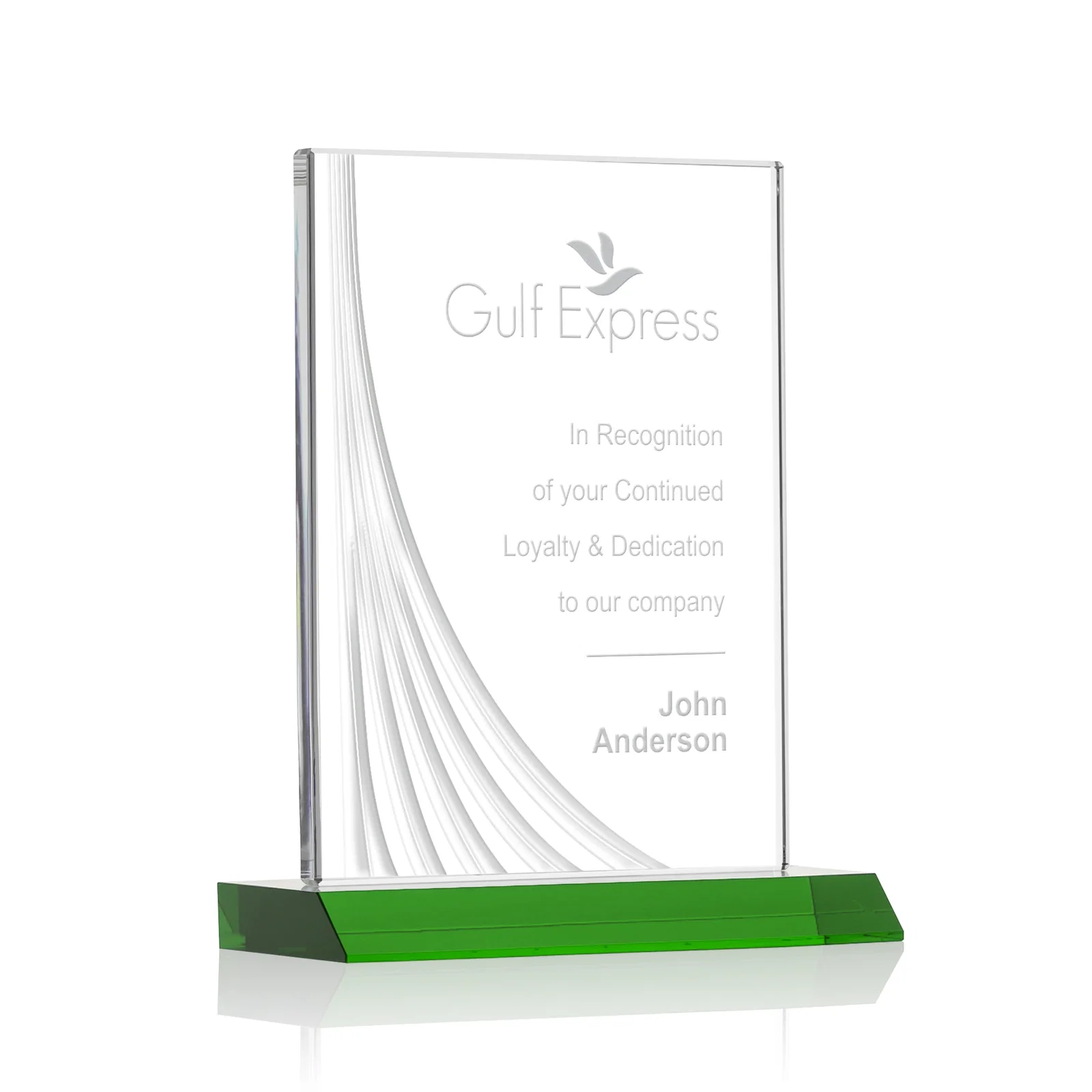 Custom Starfire Crystal Award With Liquid-Crystal Accent Lines, awards for dealer and partner awards