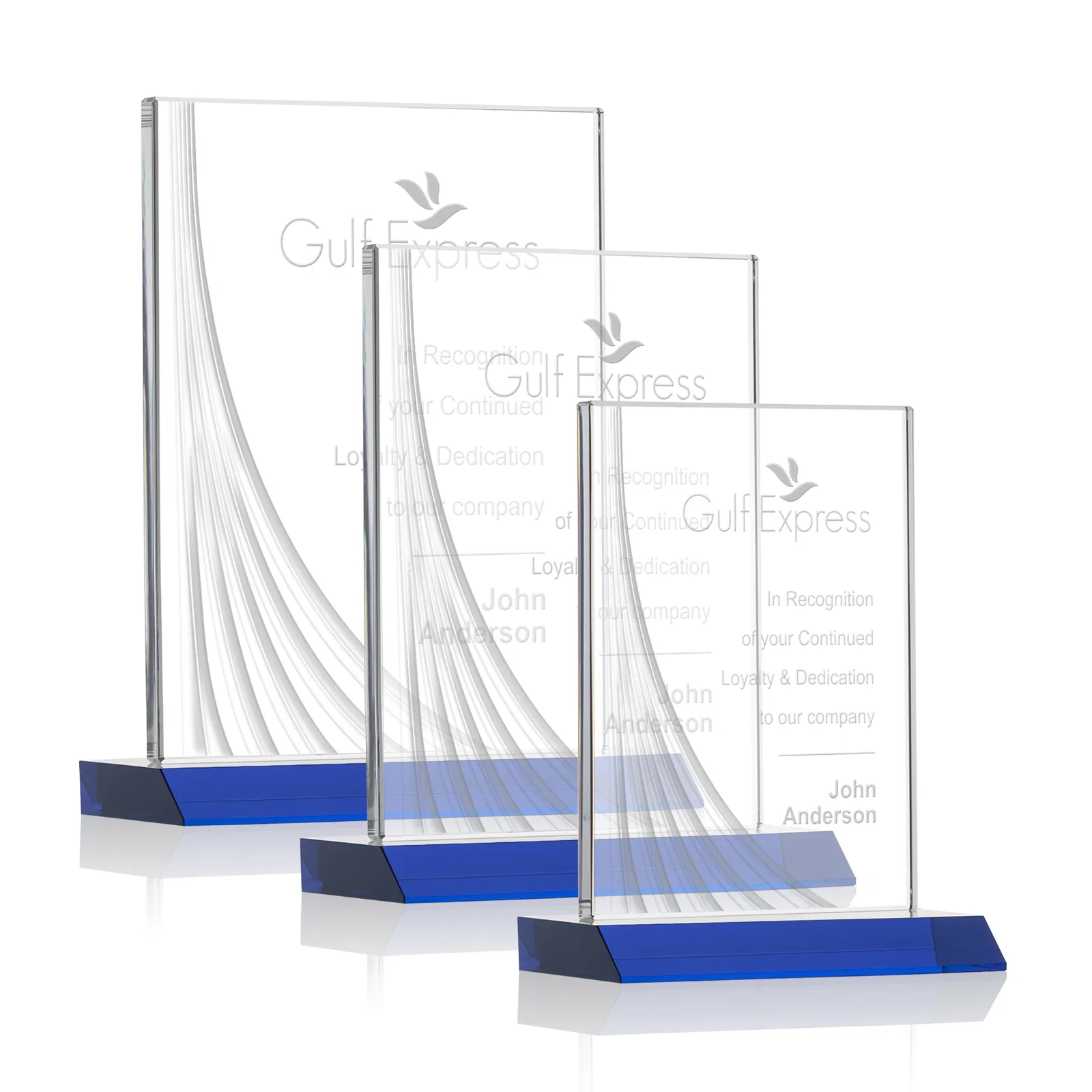 Personalized Starfire Crystal Award With Liquid-Crystal Accent Lines, awards for employee recognition